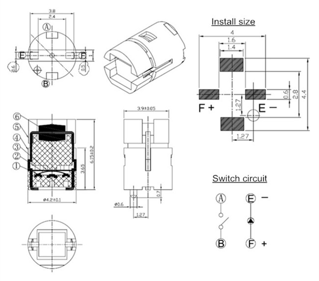 4x6帶燈輕觸開關(guān)