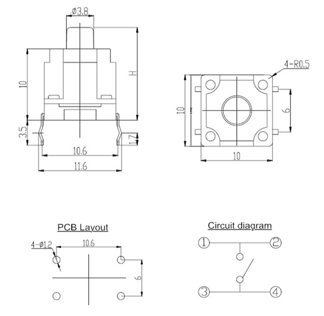 10x10輕觸開關(guān)