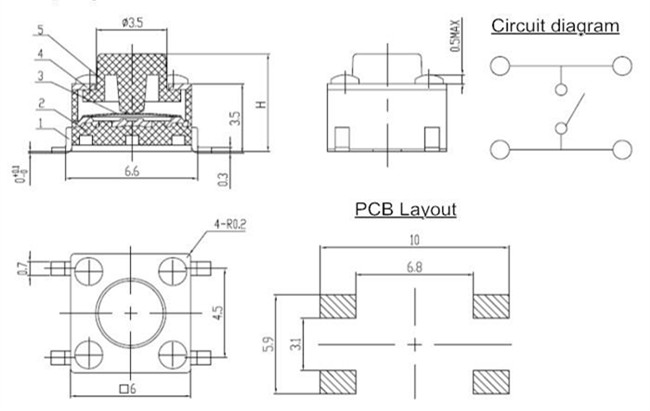 6x6輕觸開關(guān)
