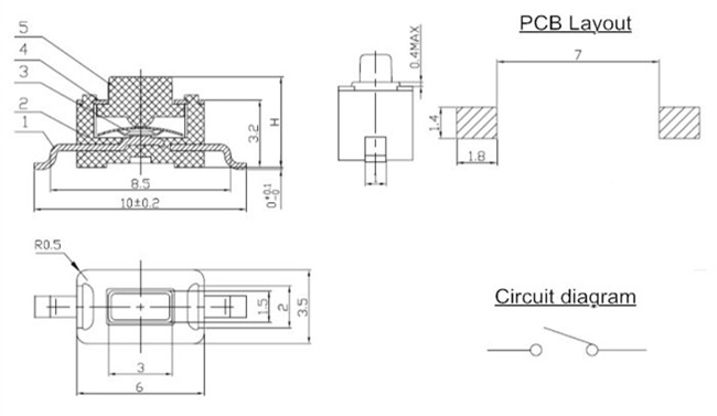 3.5x6貼片輕觸開關