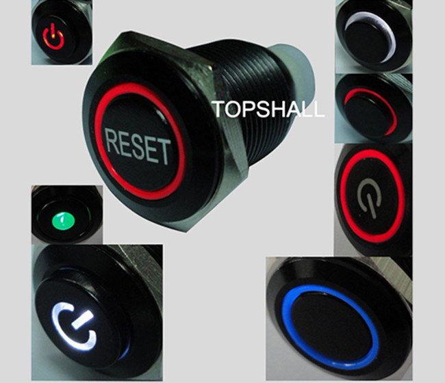 16mm帶燈金屬開關