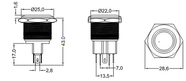 22mm帶燈金屬按鈕開關(guān)